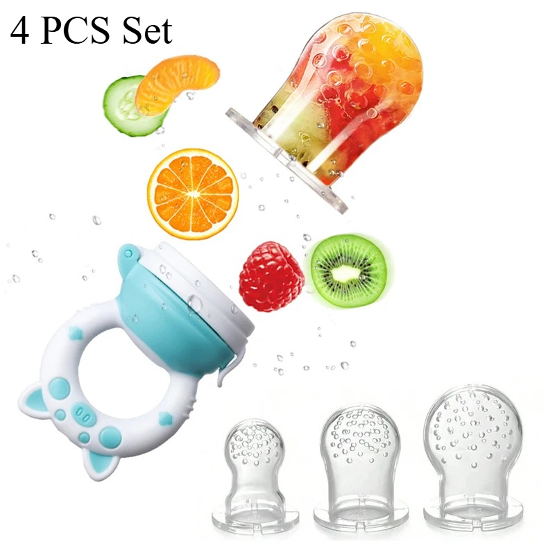 Baby Food Feeder - 4pcs/set Silicone Fruit & Vegetable Feeder