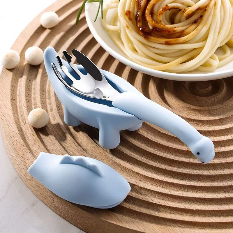 Baby Food Utensils Set - Dinosaur Baby Feeding Tableware Set Child