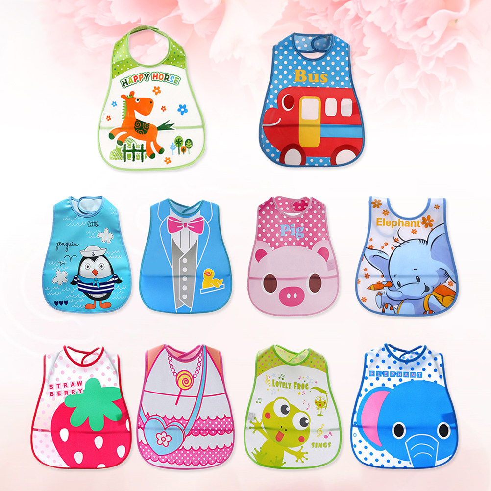Baby Food Eating - 10 Pcs Baby Drool Bibs Food