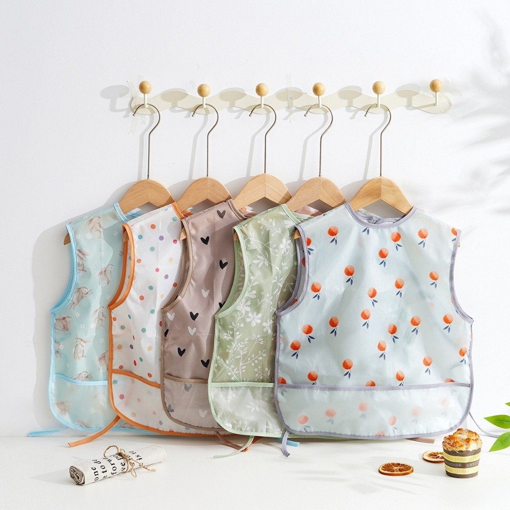 Baby Food Eating - Waterproof Baby Feeding Bib Sleeveless Design