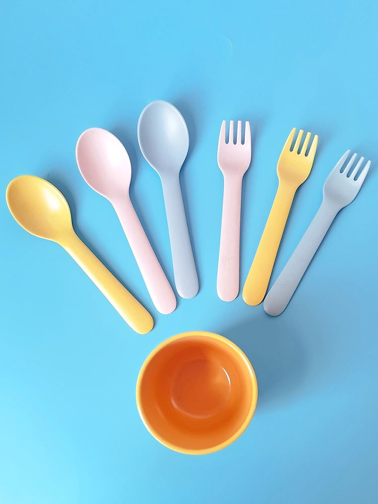 Baby Food With Fiber - Bamboo Fiber Fork Spoon Baby Auxiliary