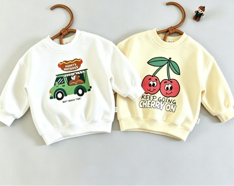 Baby Food Apple - Small Child Crewneck Sweatshirt Food Truck