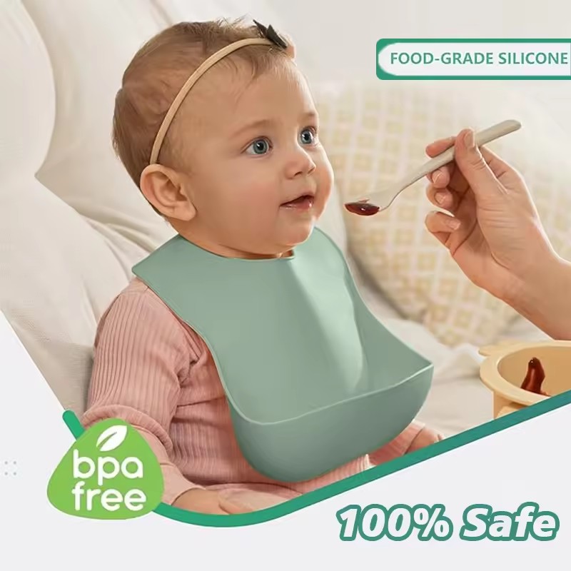 Baby Silicone Tray Bib Waterpr - Baby Food Eating review and price