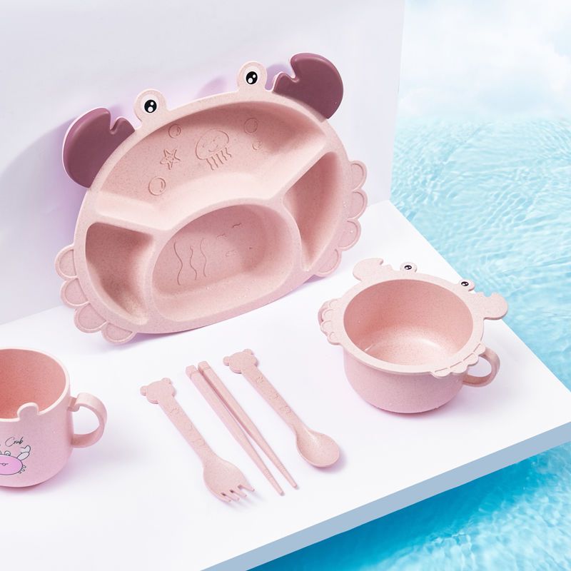 4/6pcsCrabs Children's Plates, - Baby Food Utensils Set review and price