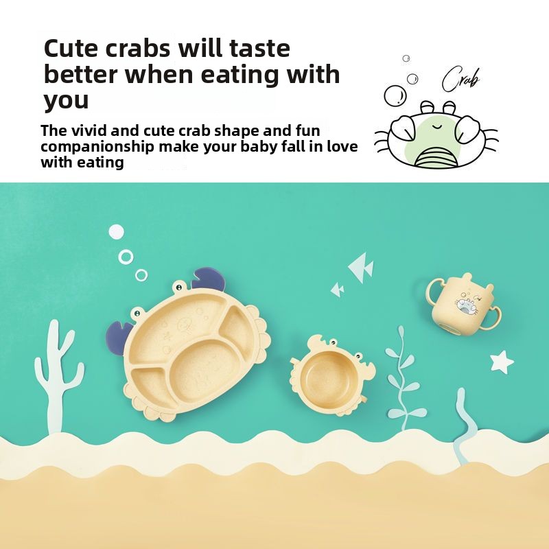 4/6pcsCrabs Children's Plates, - Baby Food Utensils Set review and price