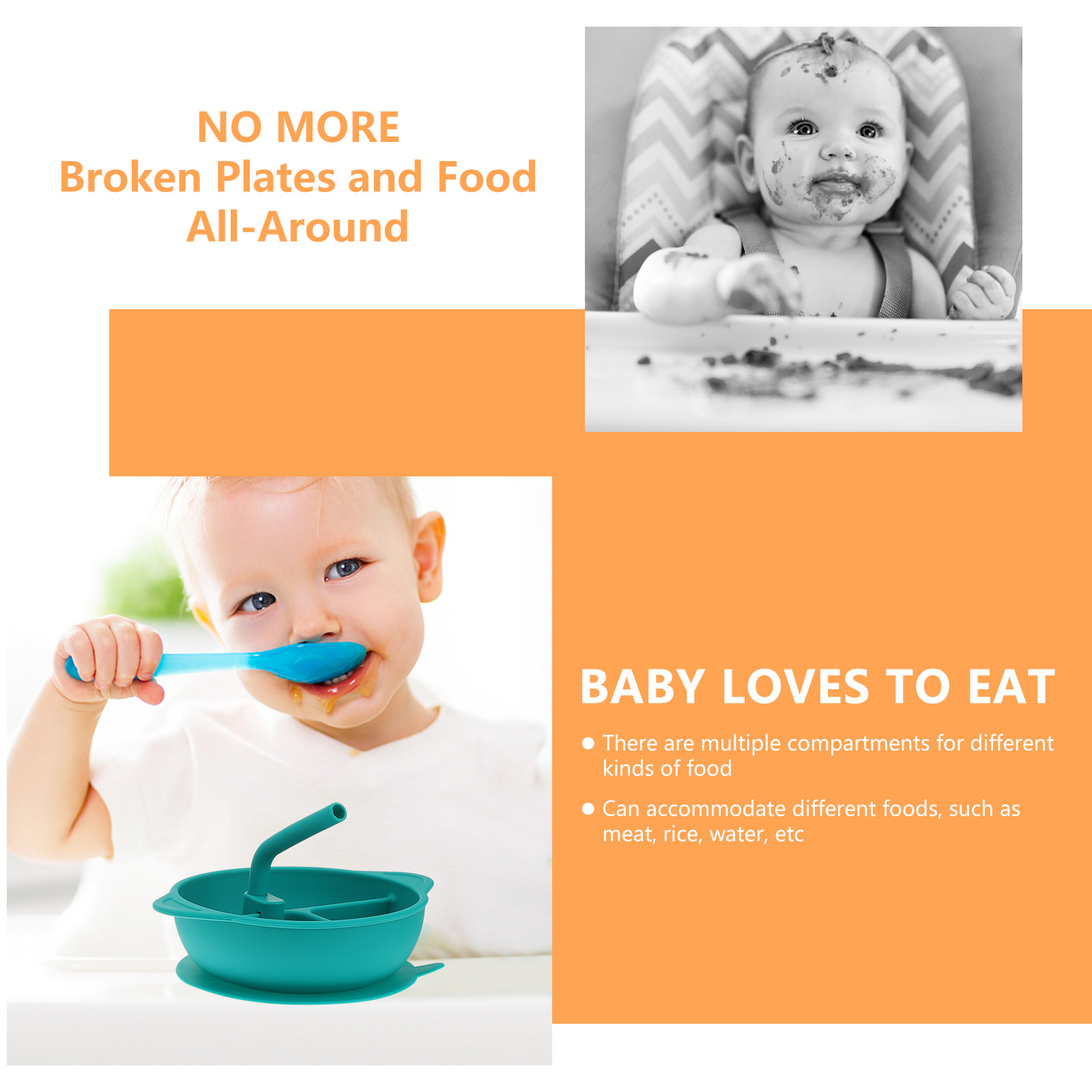 1Pcs Anti-Break Silicone Dinne - Baby Food Dinner review and price