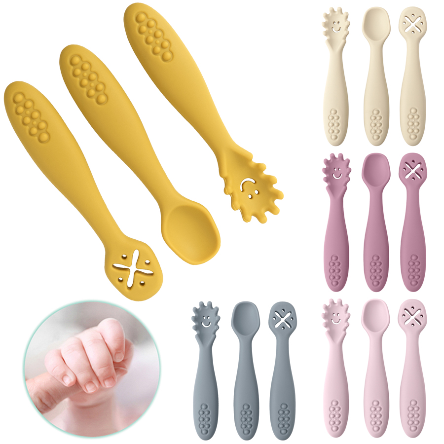 3PCS Silicone Spoon Fork For B - Baby Food Utensils Set review and price