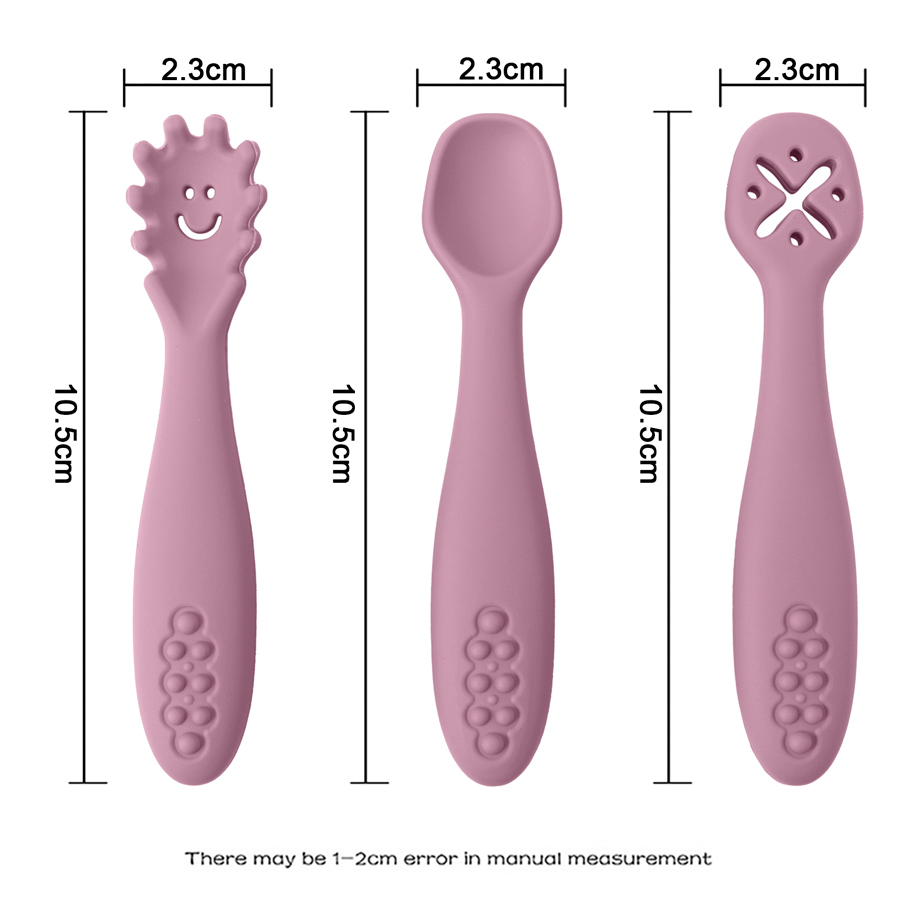3PCS Cute Baby Learning Spoons - Baby Food Utensils Set review and price