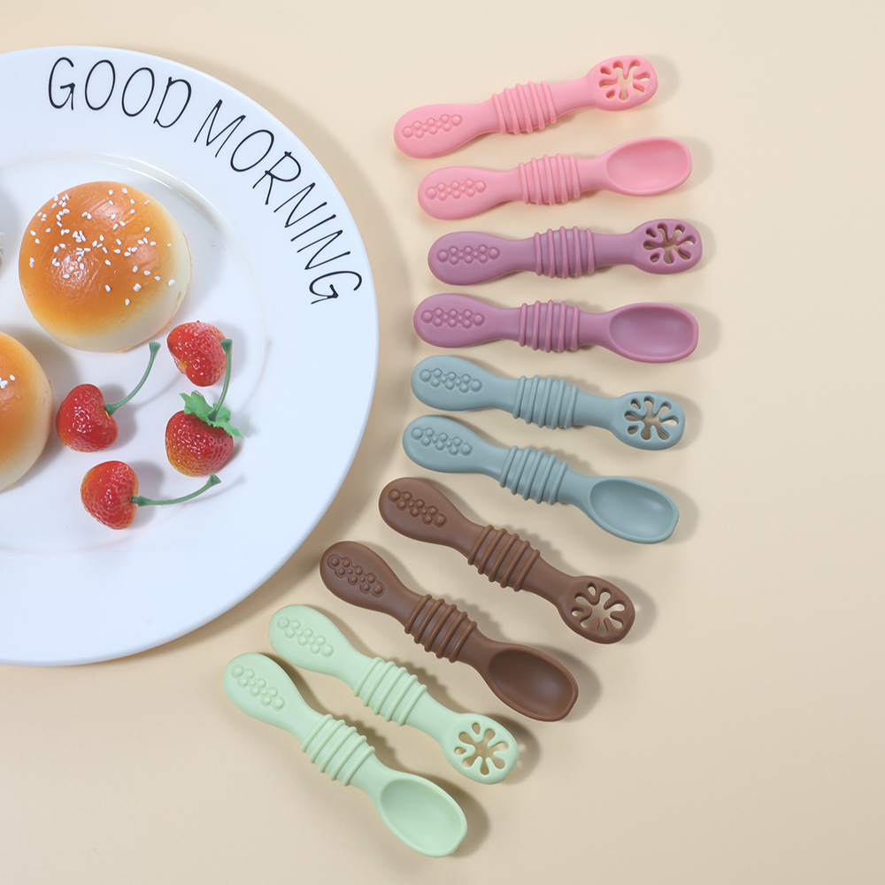 2PCS Cute Baby Learning Spoons - Baby Food Utensils Set review and price