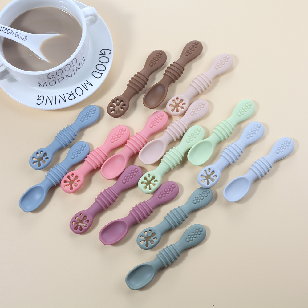 2PCS Cute Baby Learning Spoons - Baby Food Utensils Set review and price